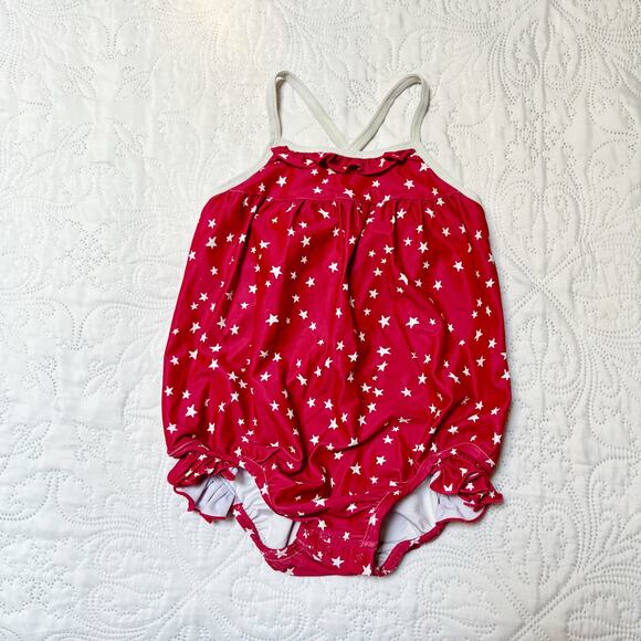 SweetHoney One Piece Red Stars Swimsuit 3T - Picture 2 of 6